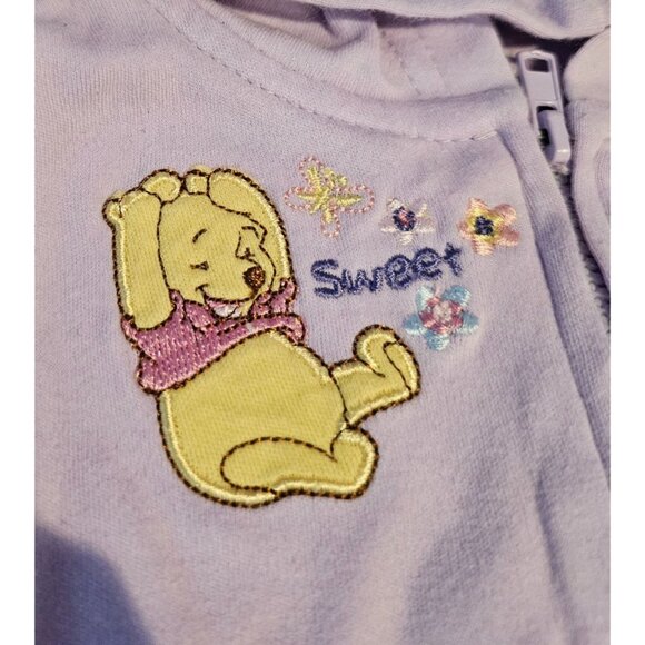Disney Baby Purple Jacket 0-3M Winnie the Pooh Piglet Sweet Embroidered Preowned - Picture 4 of 7